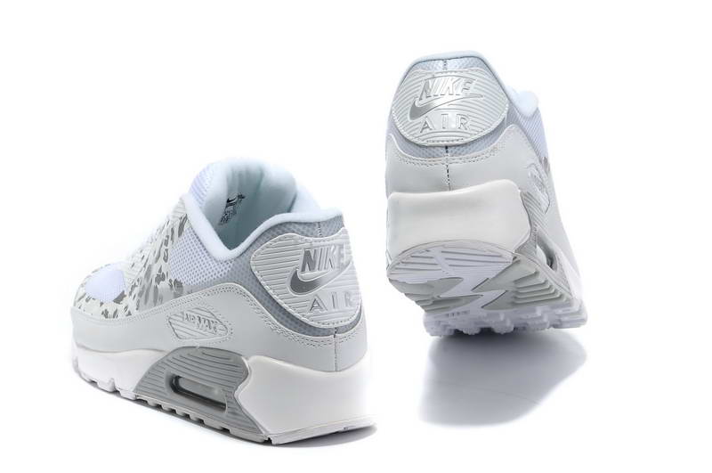 Air Max 90 Hyperfuse chaussures des femmes de fourrure Cartes gris blanc (1)